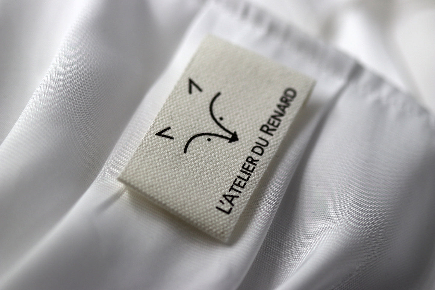 Étiquettes textiles en coton blanc cassé | Smallabel